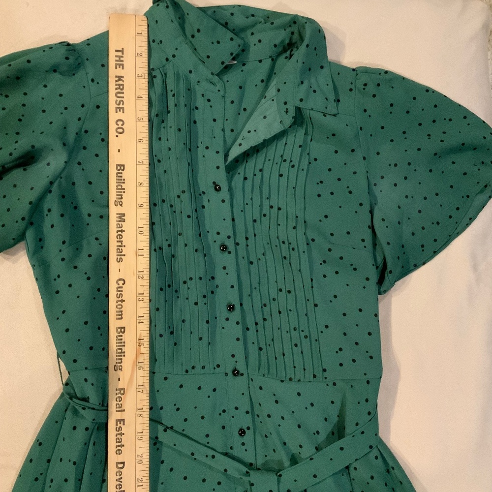 Nanette Lepore Polka Dot Dress Green/Black Sz 8 Women’s - Picture 12 of 13